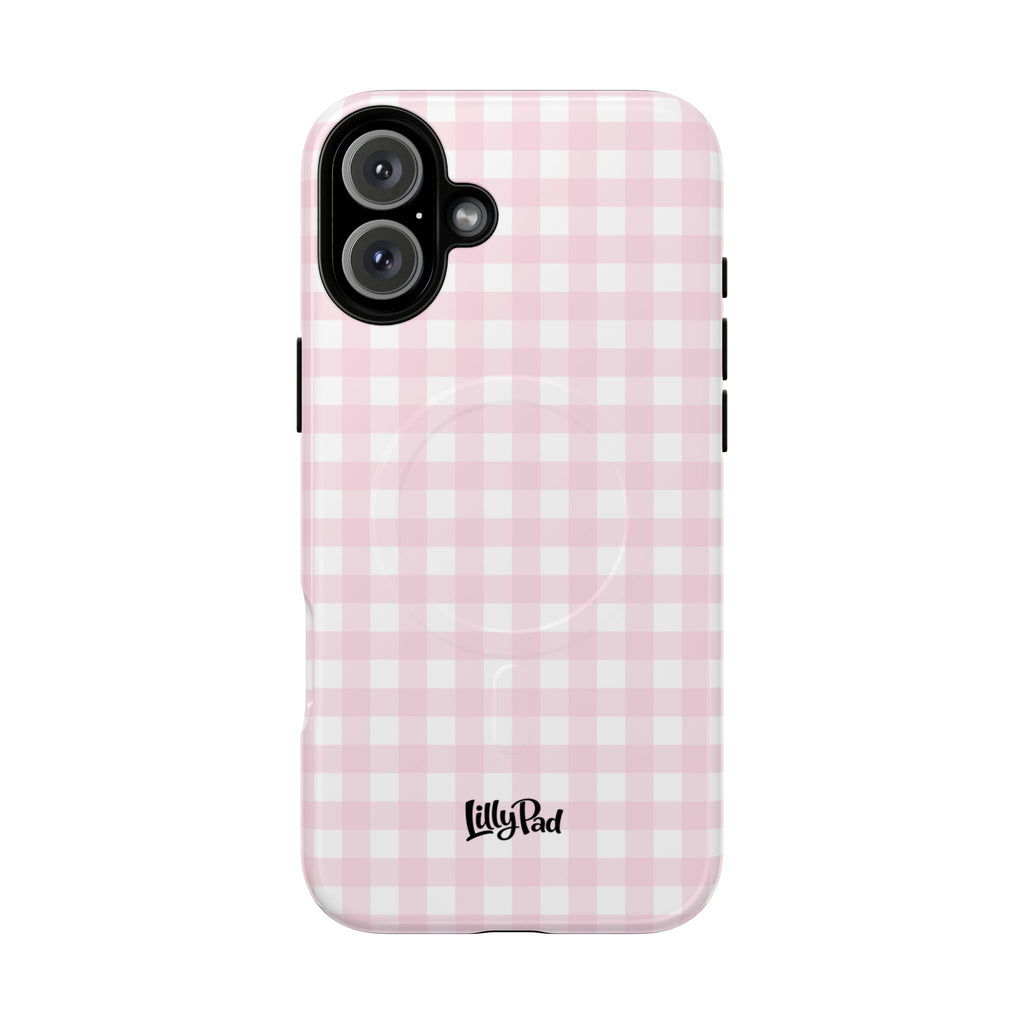 Pink Gingham Plaid Phone Case | Tough Magnetic Case
