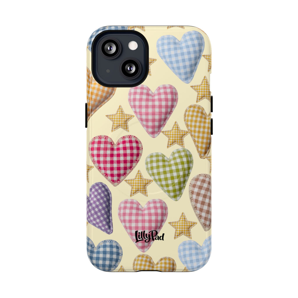 Gingham Heart Pattern Phone Case | Tough Magnetic Case