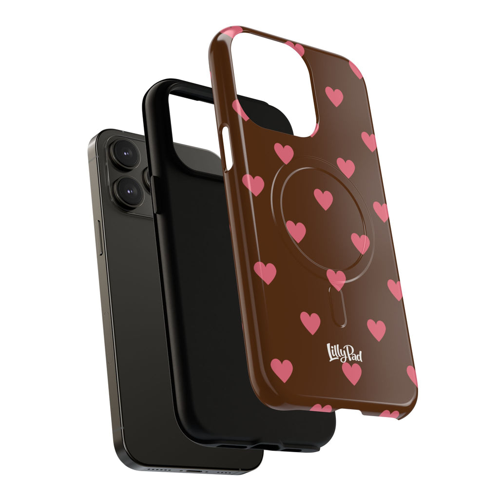 Pink Heart Pattern Phone Case | Magnetic Tough Case
