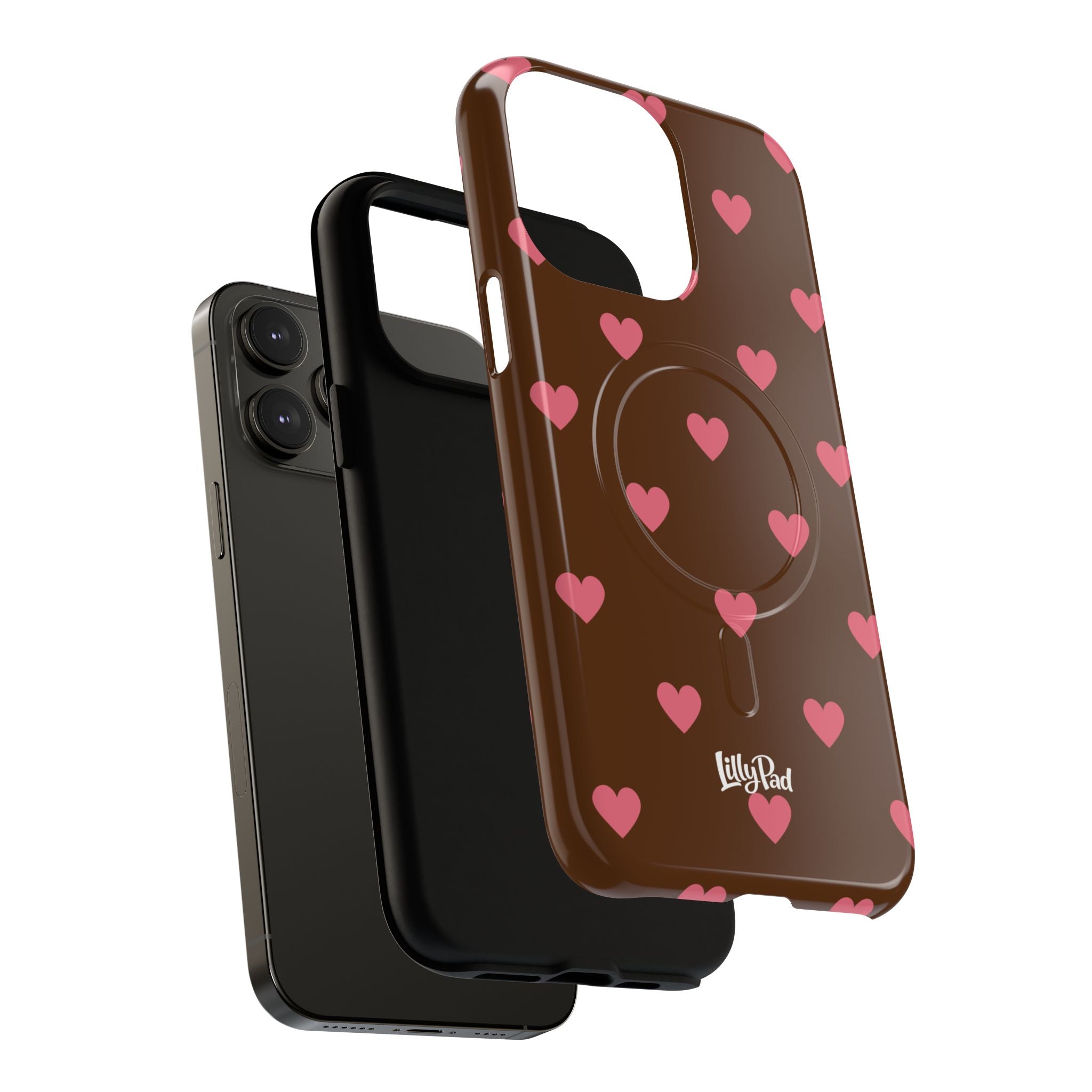 Pink Heart Pattern Phone Case | Magnetic Tough Case