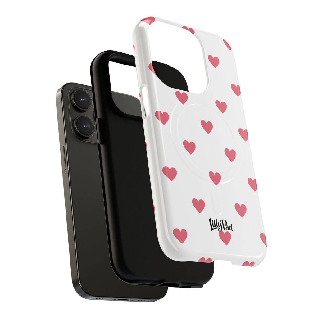 Pink Heart Pattern Phone Case | Magnetic Tough Case