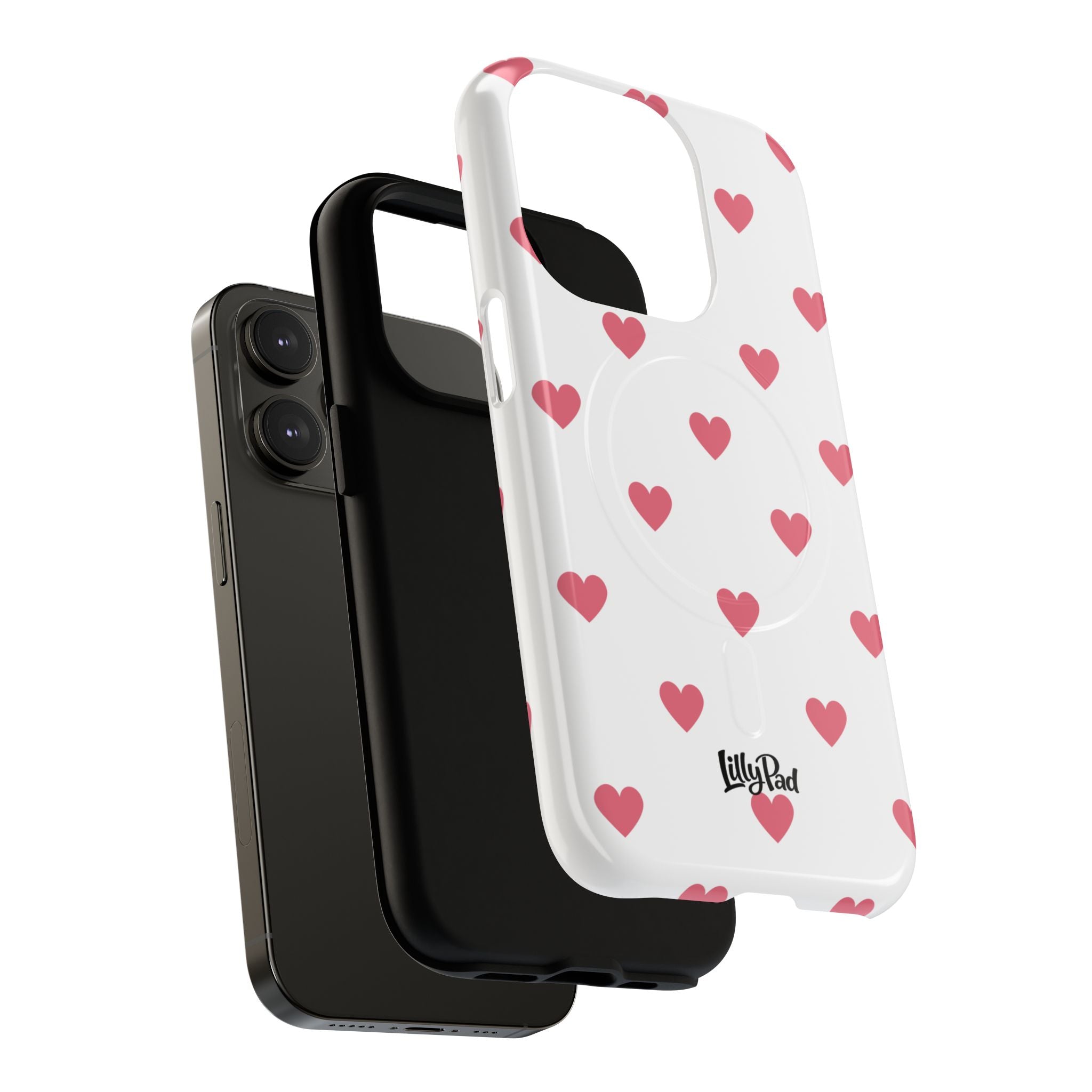Pink Heart Pattern Phone Case | Magnetic Tough Case