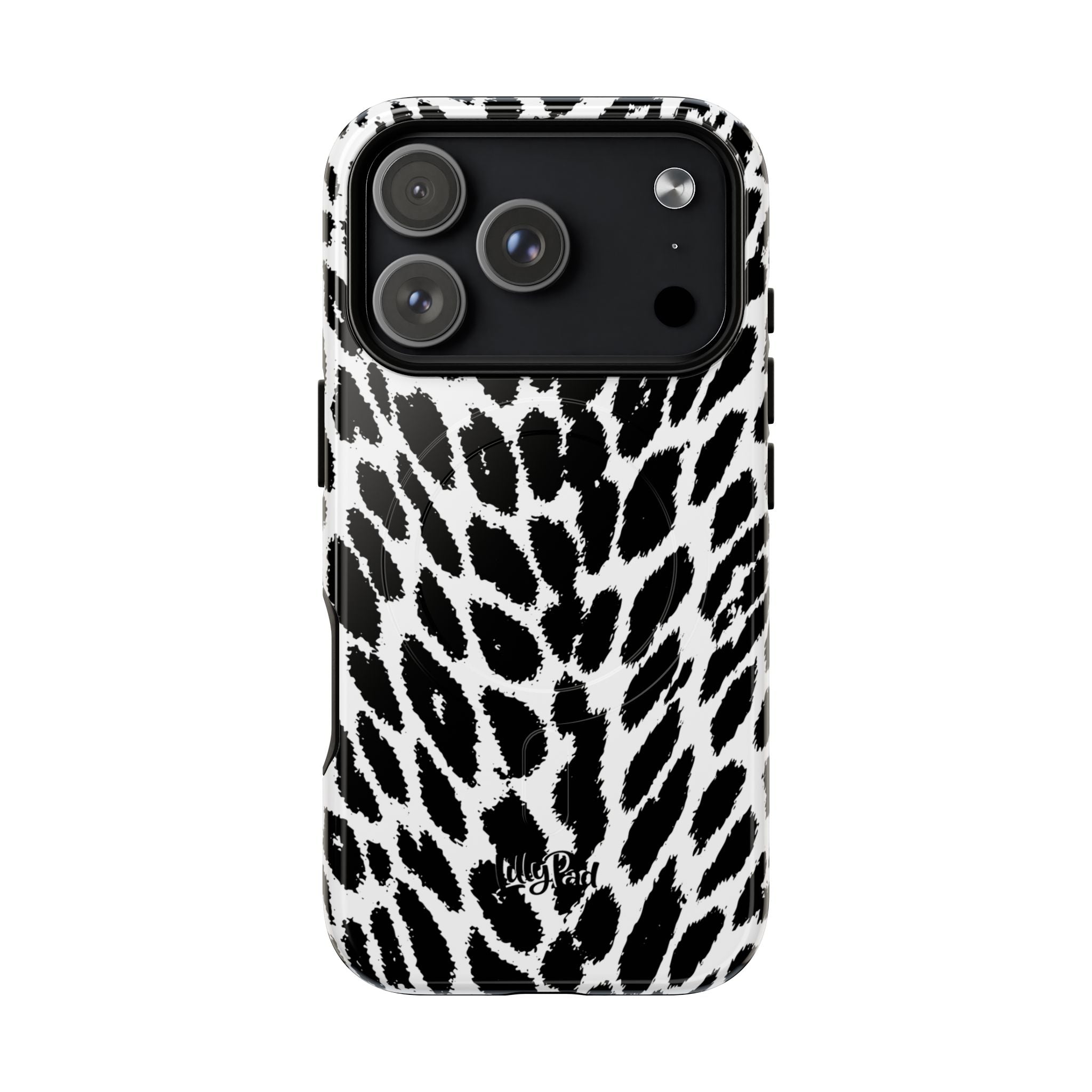 Black White Leopard Print Phone Case | Tough Magnetic Case