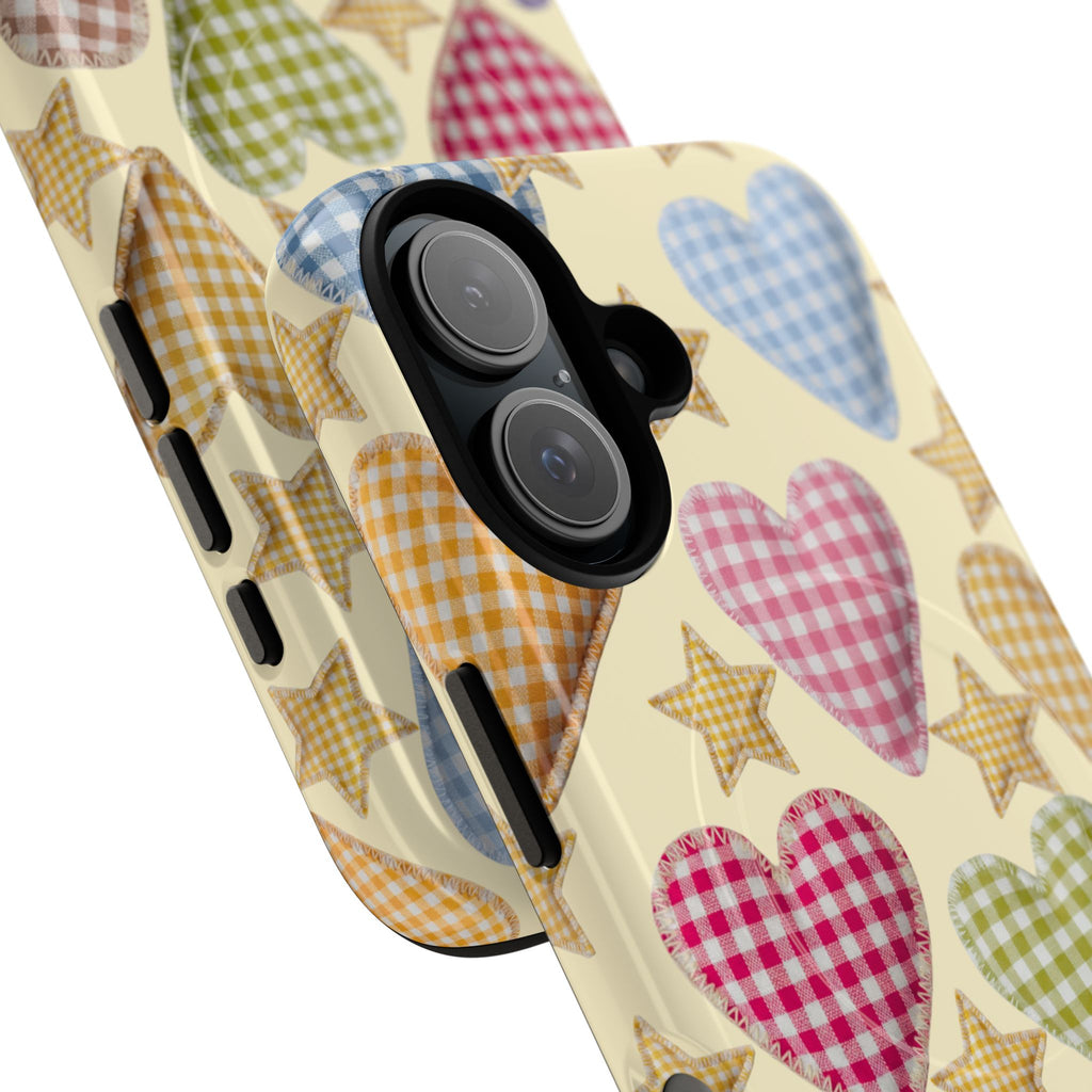 Gingham Heart Pattern Phone Case | Tough Magnetic Case