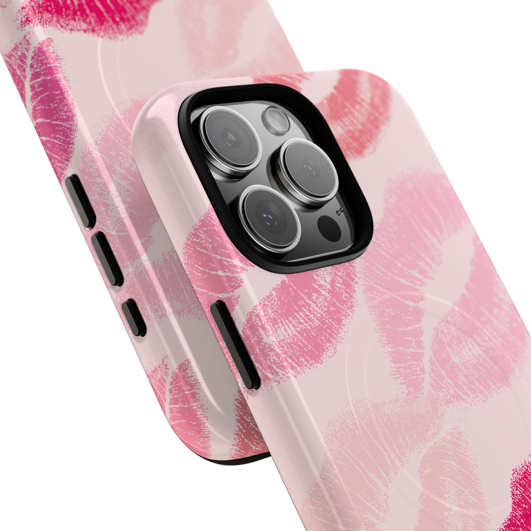 Pink Kiss Lip Print Phone Case | Tough Magnetic Case