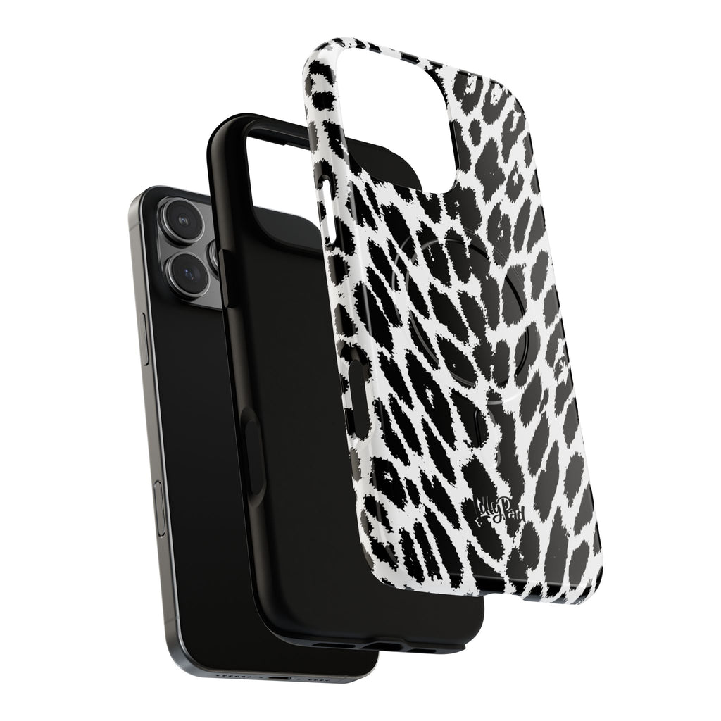 Black White Leopard Print Phone Case | Tough Magnetic Case
