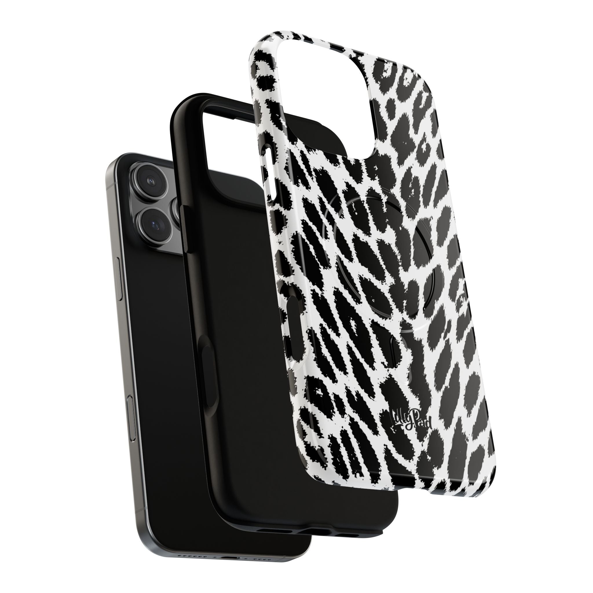 Black White Leopard Print Phone Case | Tough Magnetic Case