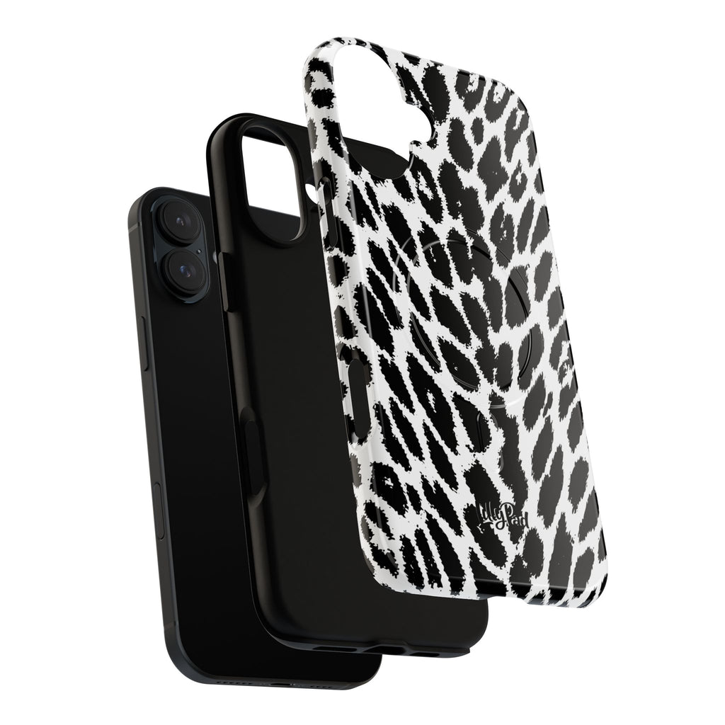 Black White Leopard Print Phone Case | Tough Magnetic Case