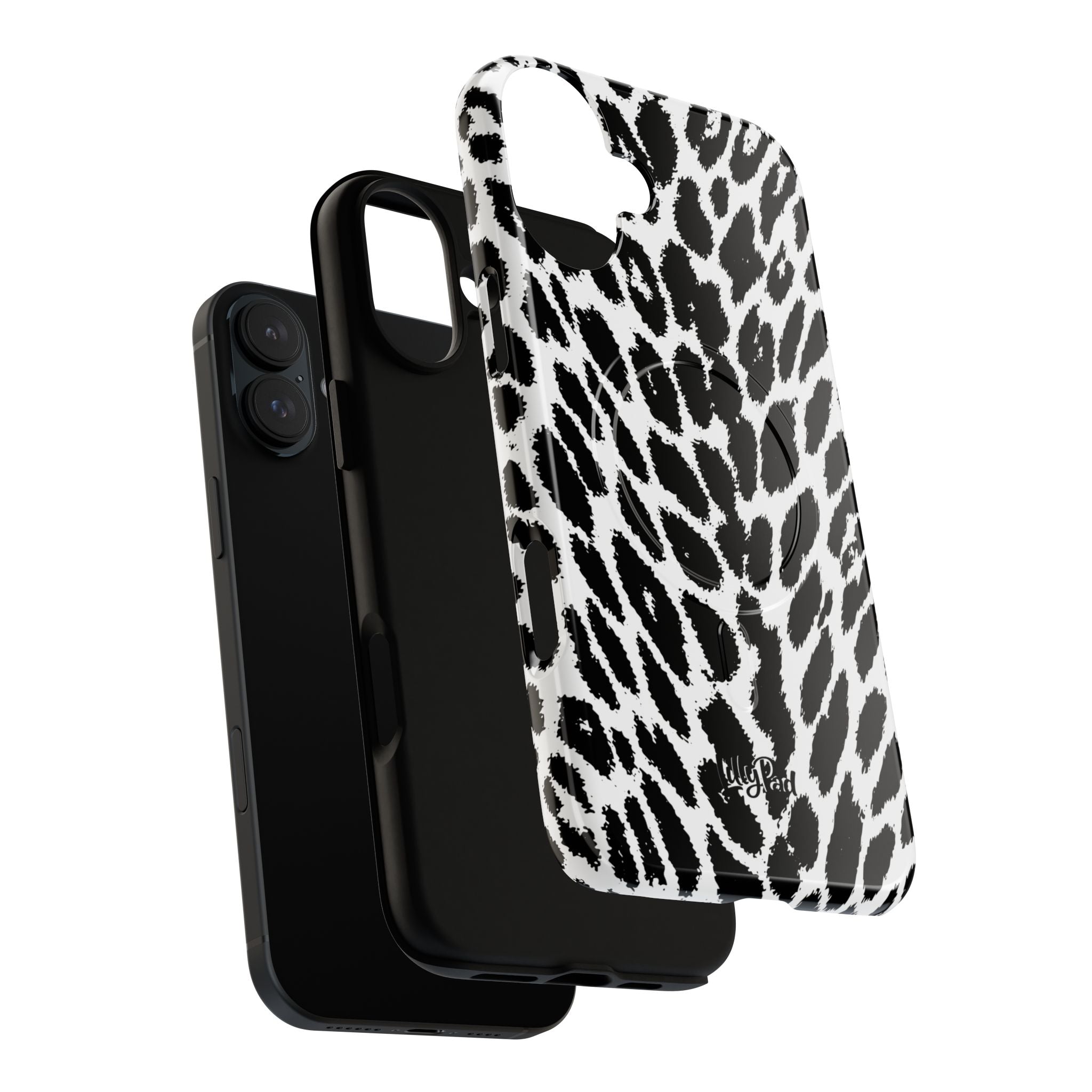 Black White Leopard Print Phone Case | Tough Magnetic Case
