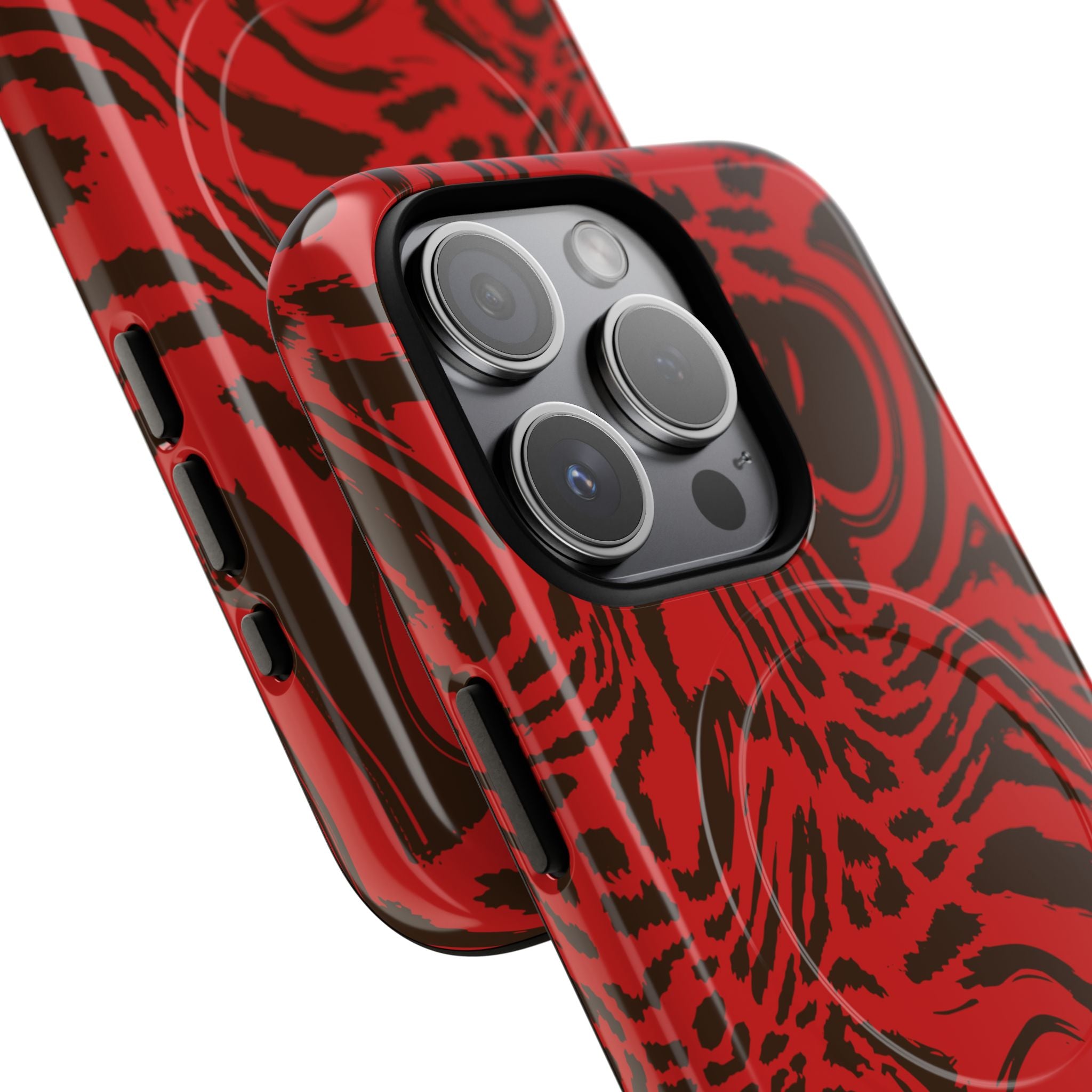 Red Black Swirl Pattern Phone Case | Tough Magnetic Case