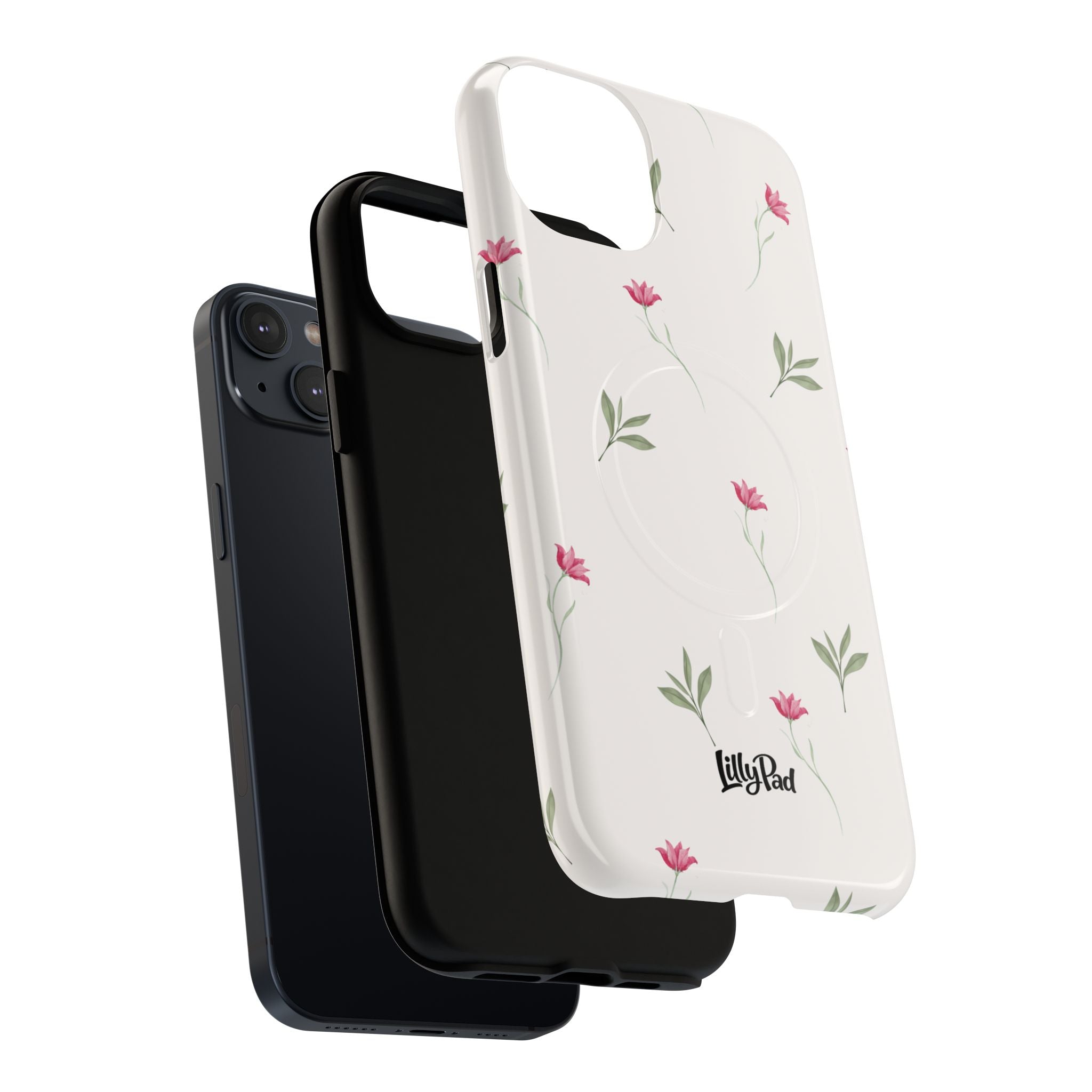 Minimal Pink Wildflowers Phone Case | Magnetic Case