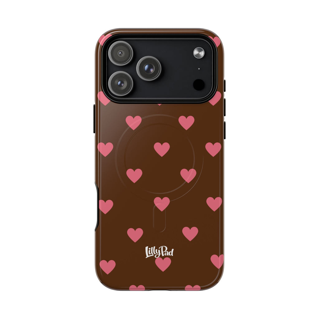 Pink Heart Pattern Phone Case | Magnetic Tough Case