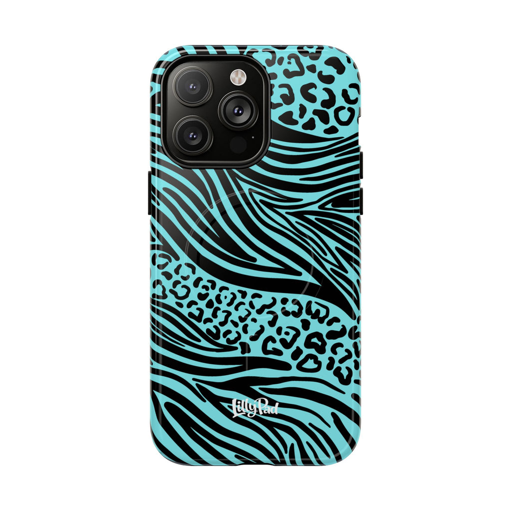 Y2K Animal Print Phone Case | Magnetic Tough Case, Zebra Leopard Blend
