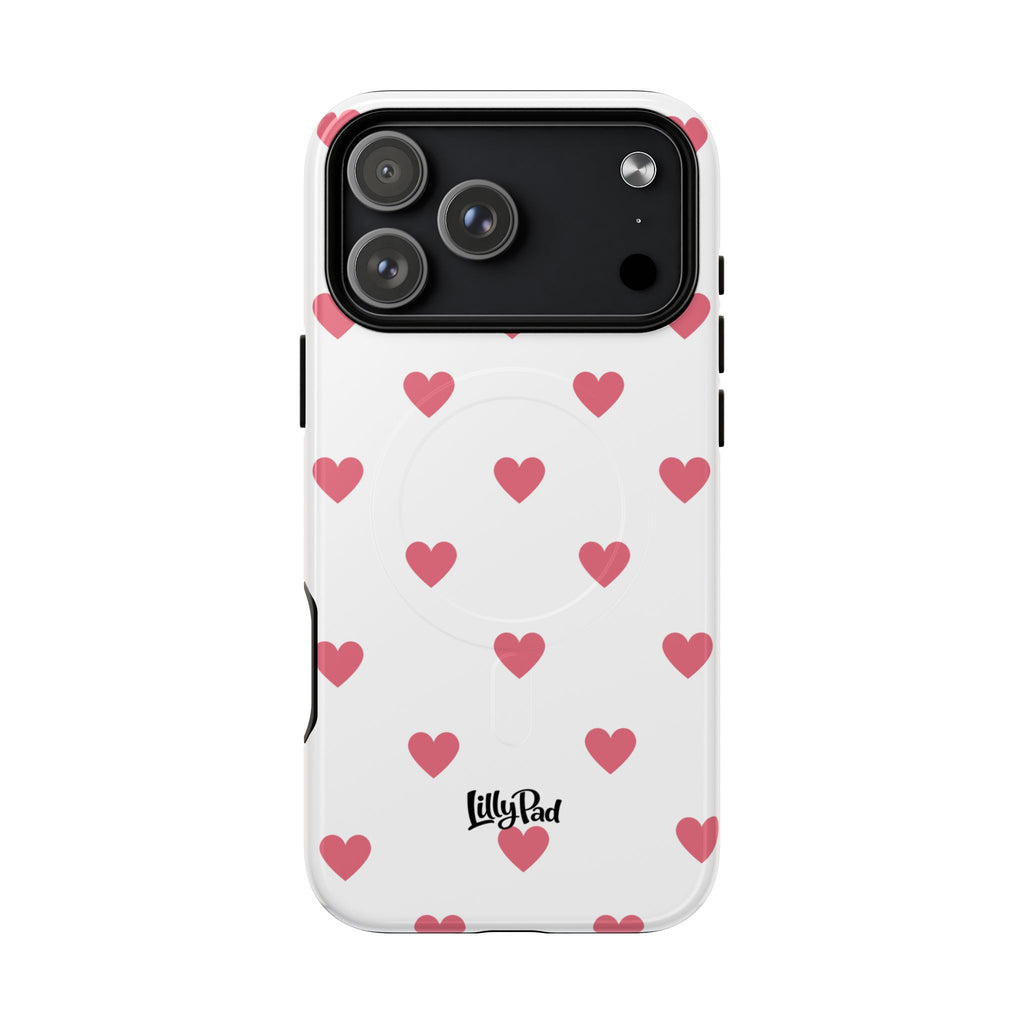 Pink Heart Pattern Phone Case | Magnetic Tough Case