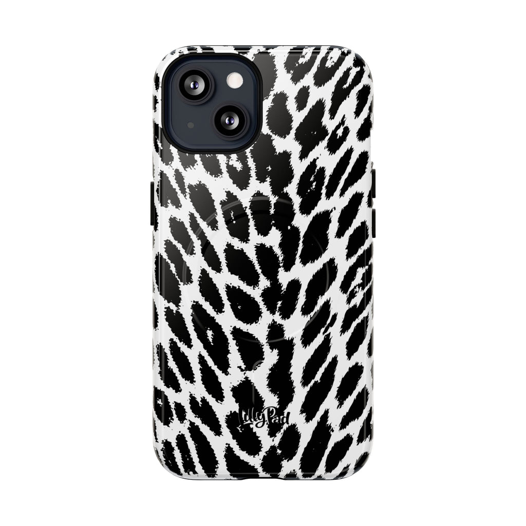 Black White Leopard Print Phone Case | Tough Magnetic Case