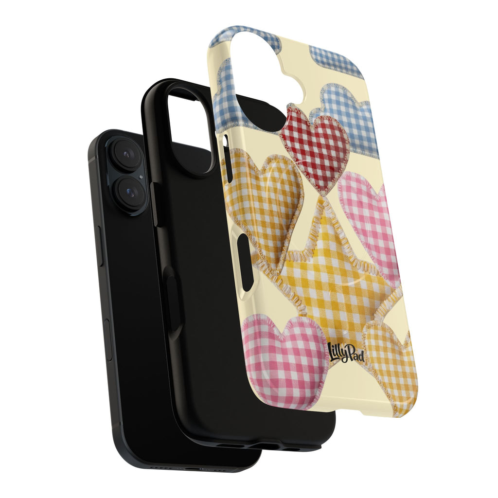 Gingham Heart Pattern Phone Case | Tough Magnetic Case