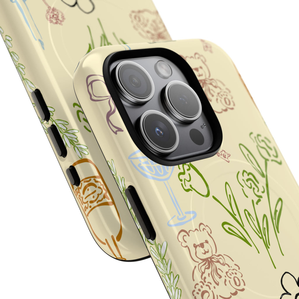 Flower Doodle Pattern Phone Case | Tough Magnetic Case