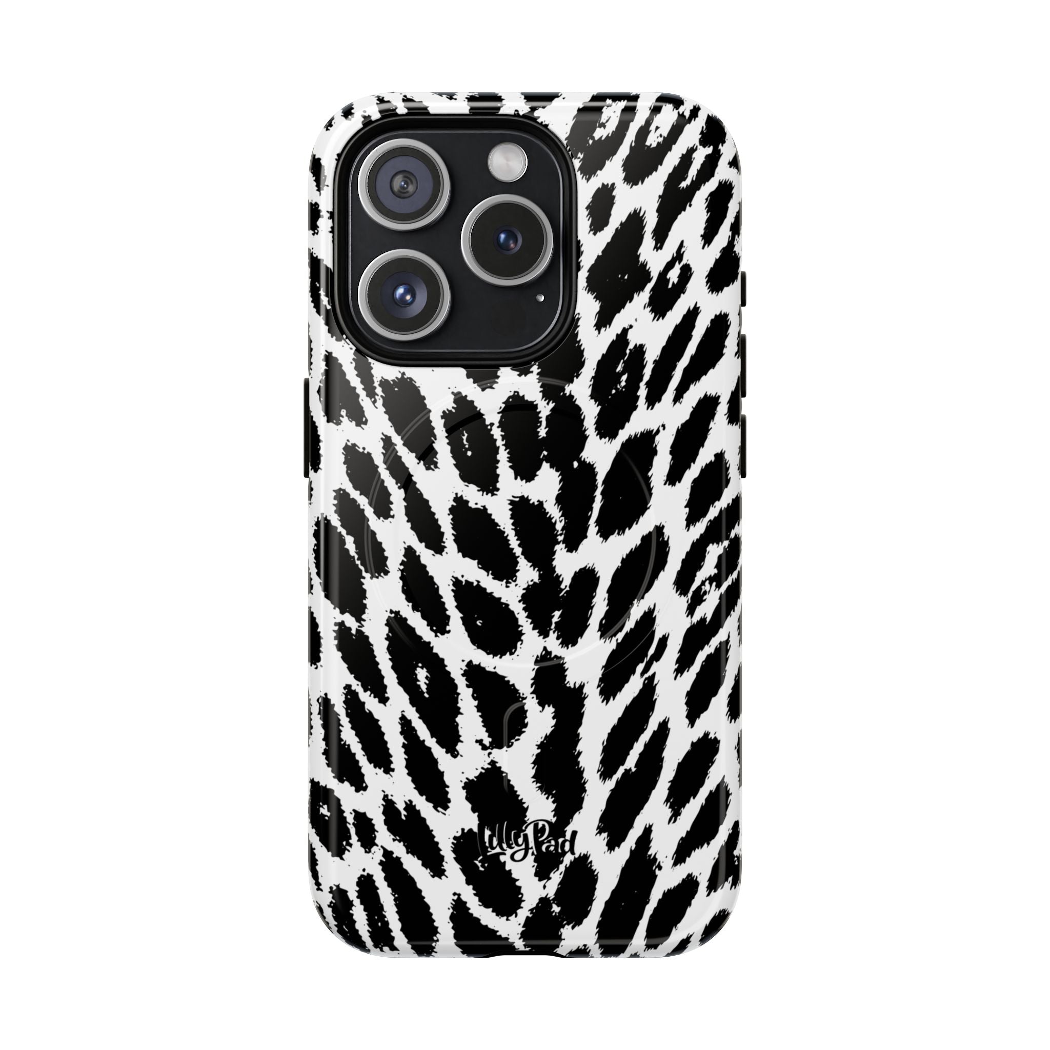 Black White Leopard Print Phone Case | Tough Magnetic Case