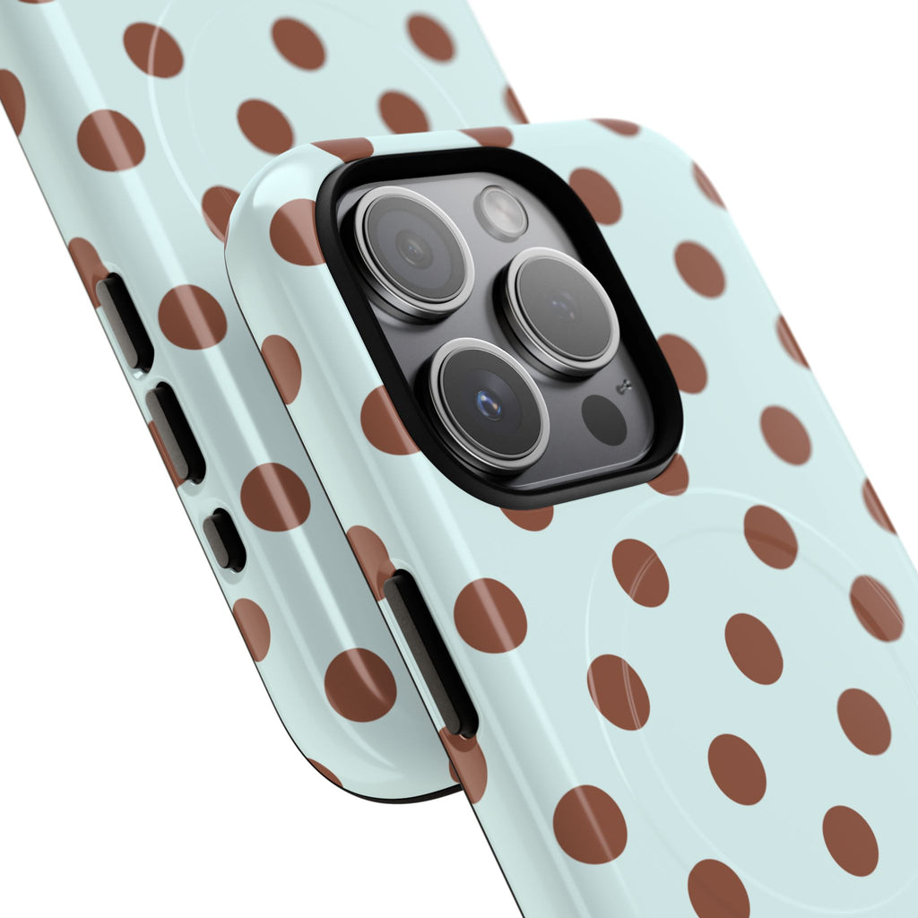 Brown Polka Dot on Mint Phone Case | Tough Magnetic Case