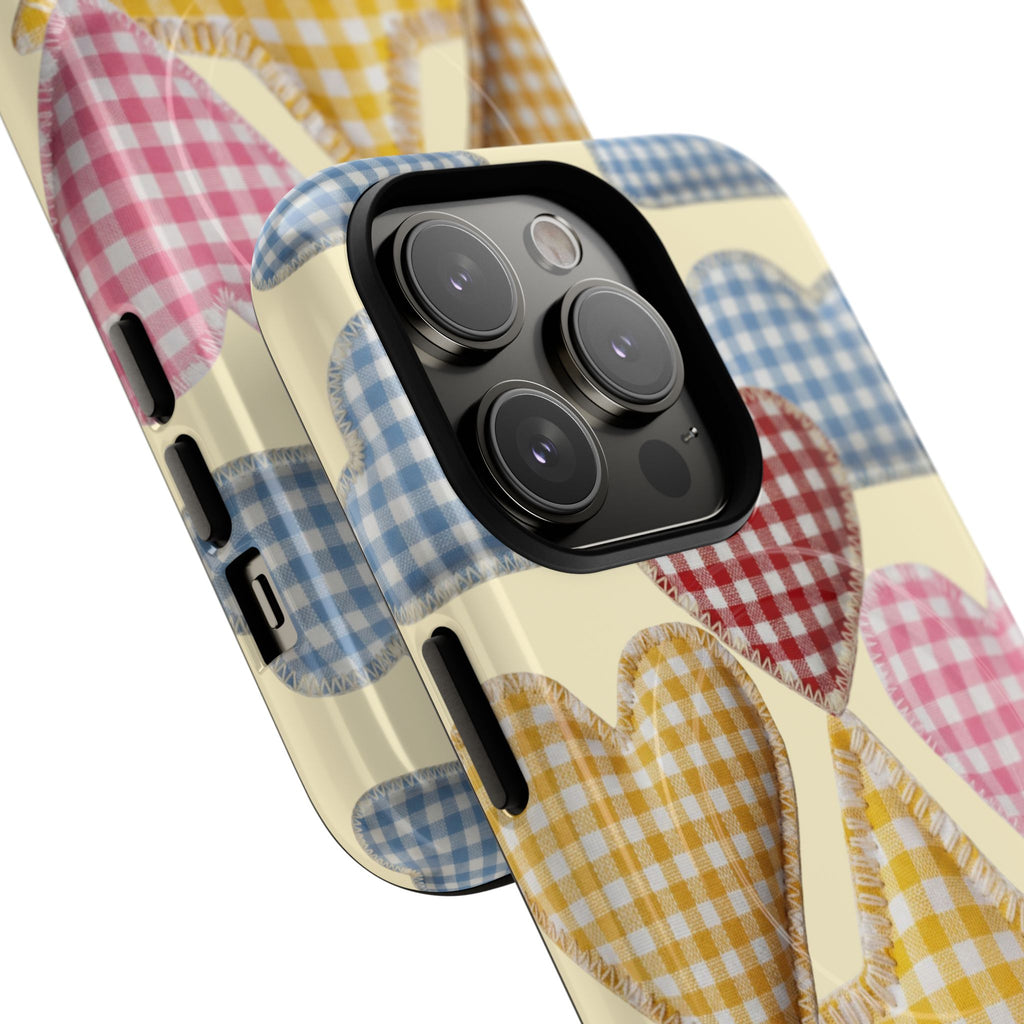 Gingham Heart Pattern Phone Case | Tough Magnetic Case