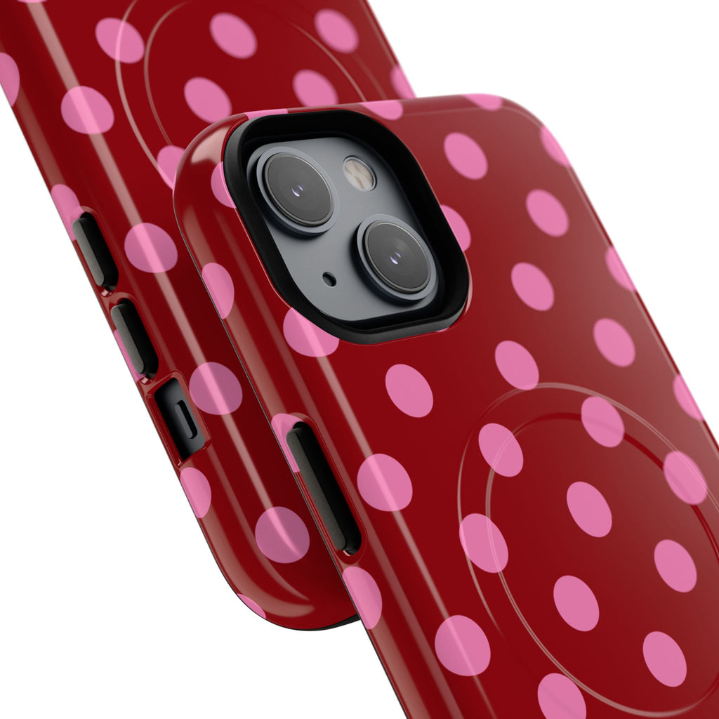 Pink Polka Dot Tough Magnetic Case | Phone Case