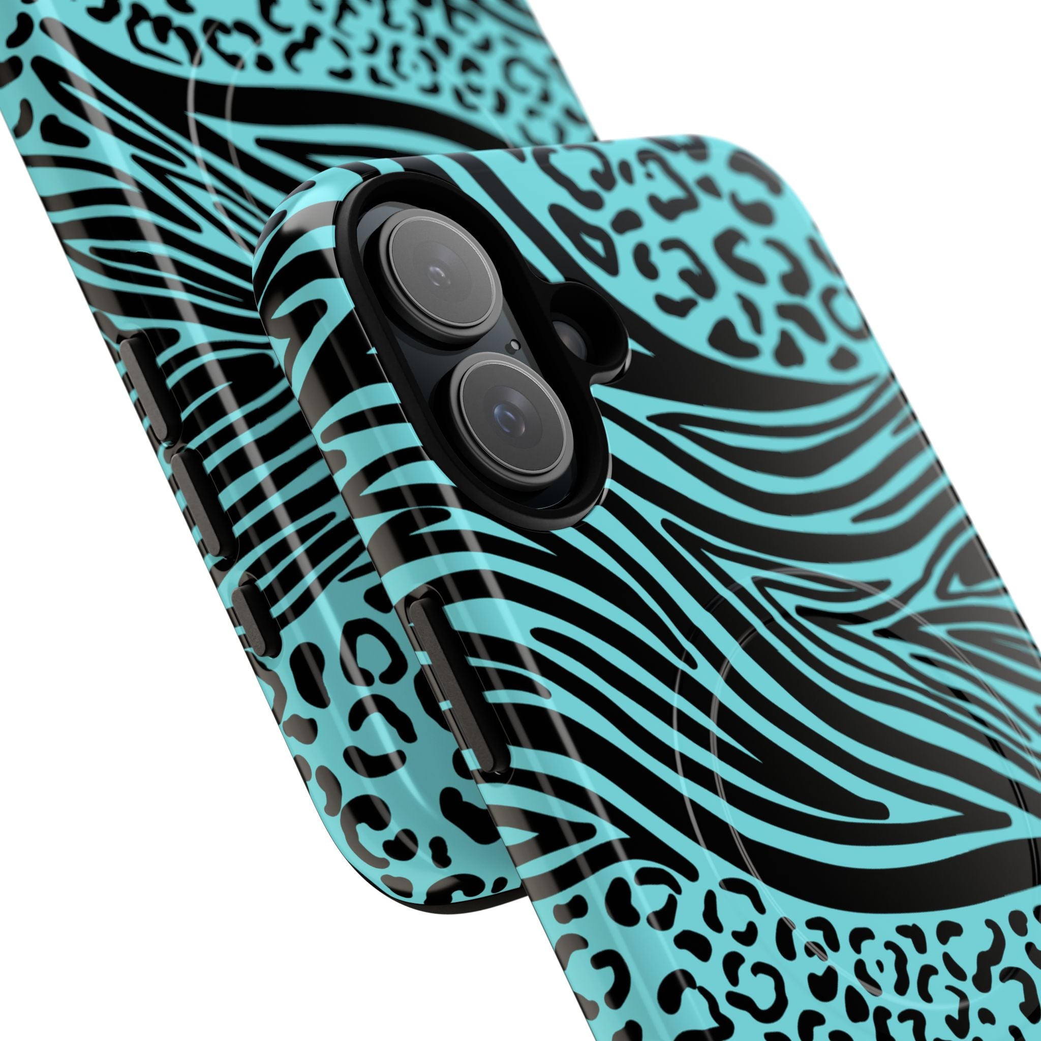 Y2K Animal Print Phone Case | Magnetic Tough Case, Zebra Leopard Blend