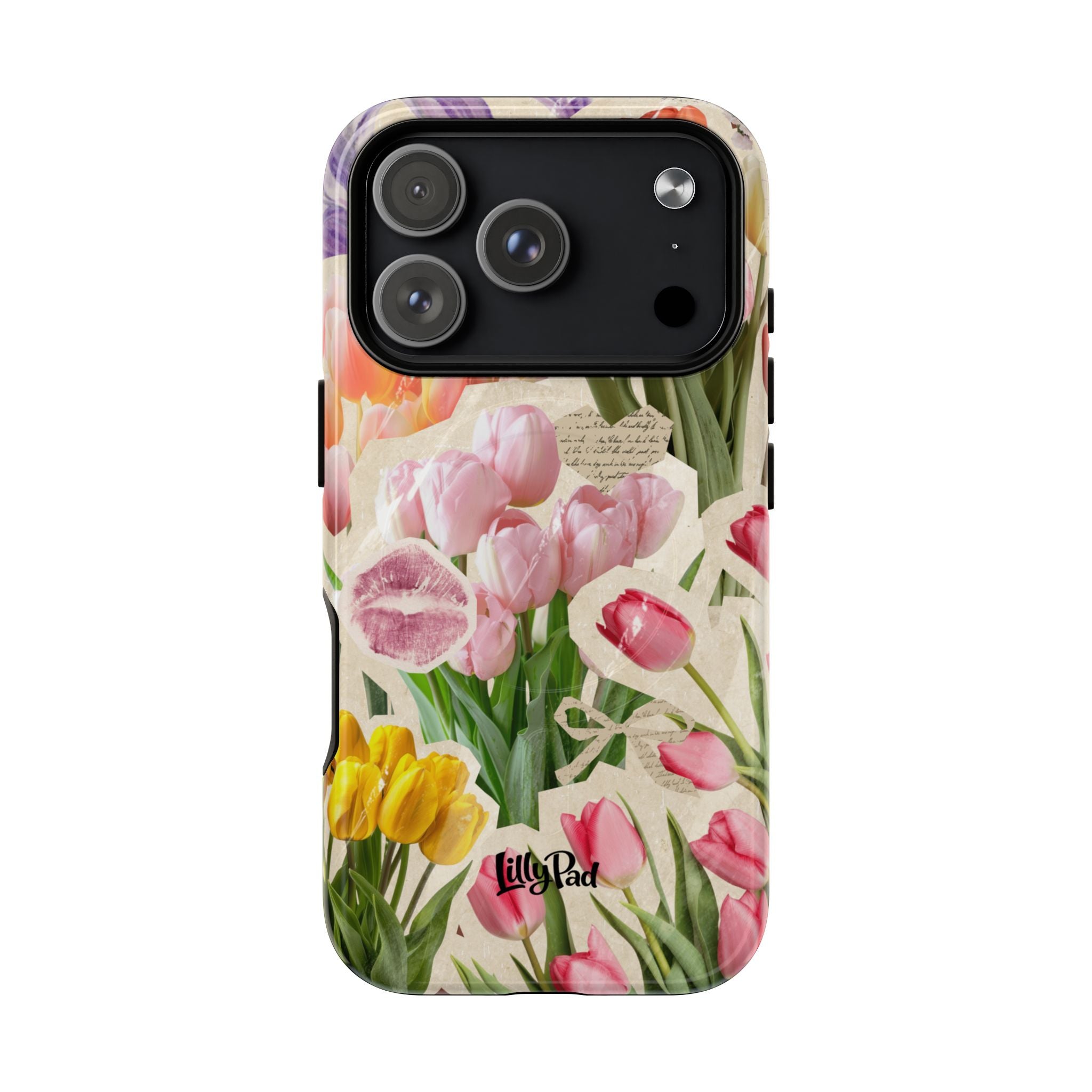 Vintage Tulip Collage Tough Phone Case | Floral iPhone Magnetic Case