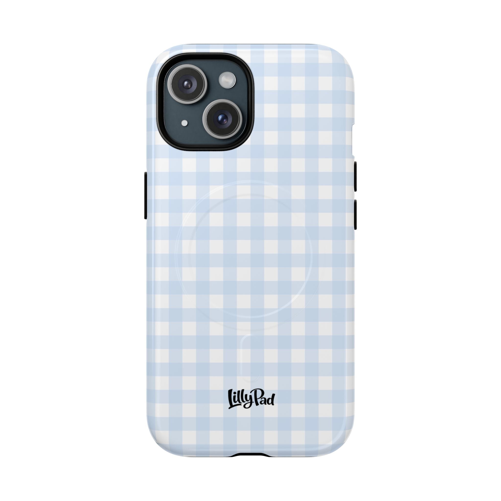 Blue Gingham Check Tough Phone Case | Plaid iPhone Cover