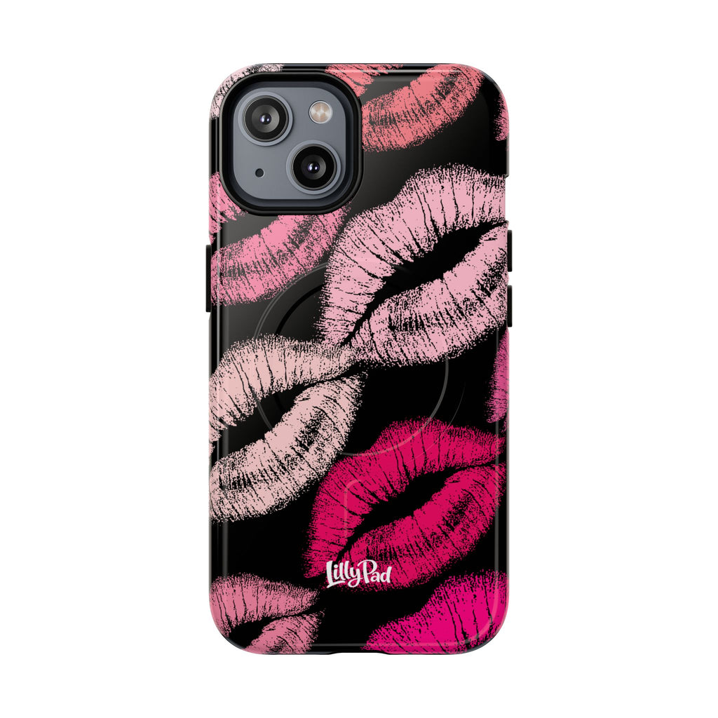 Pink Lipstick Kiss Phone Case Tough Magnetic Case | Lip Print iPhone Cover