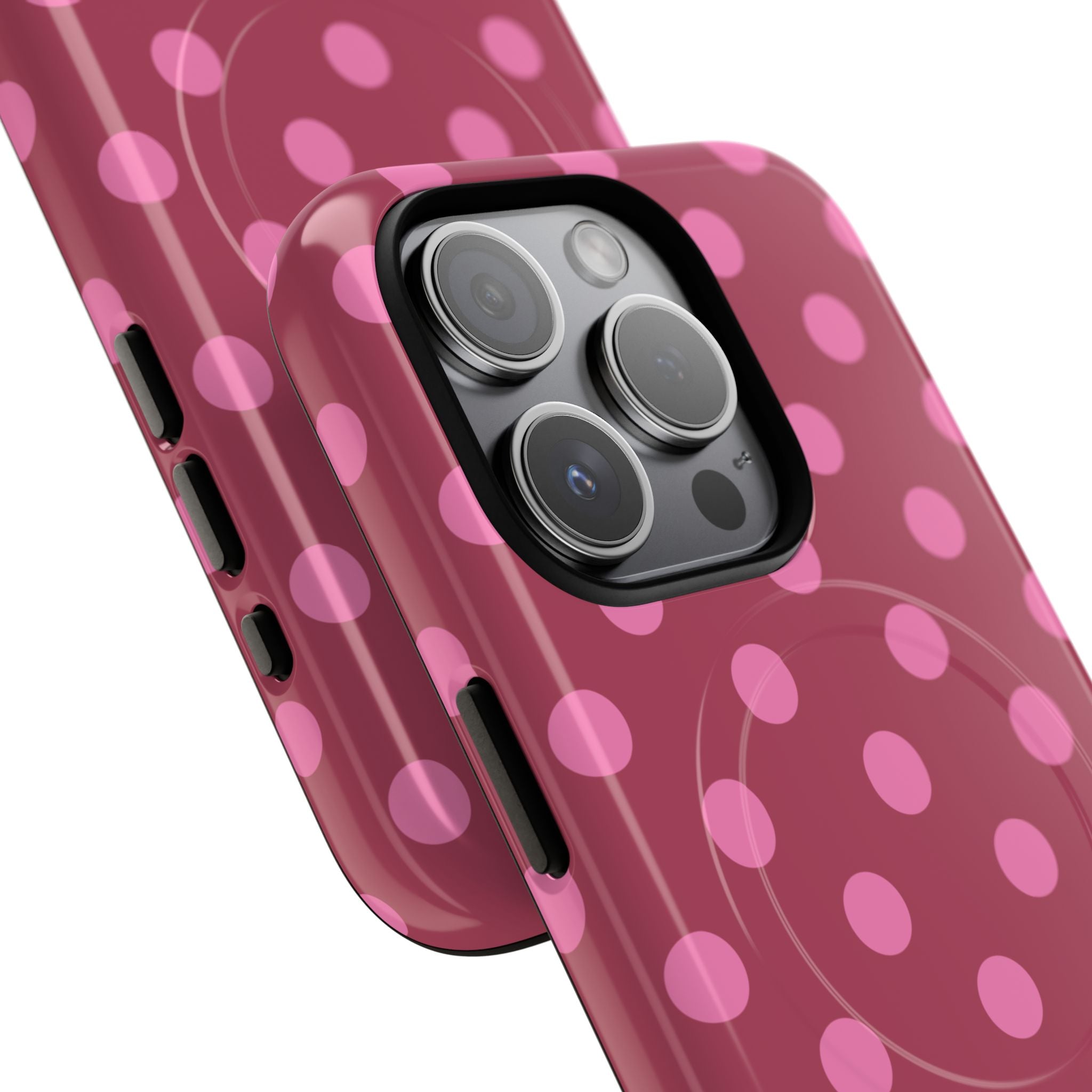 Pink Polka Dot Magnetic Phone Case | Tough Case