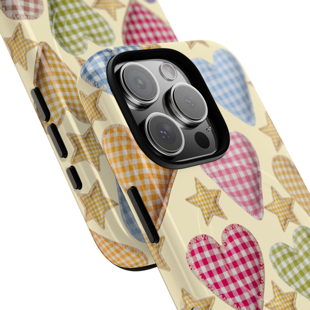 Gingham Heart Pattern Phone Case | Tough Magnetic Case