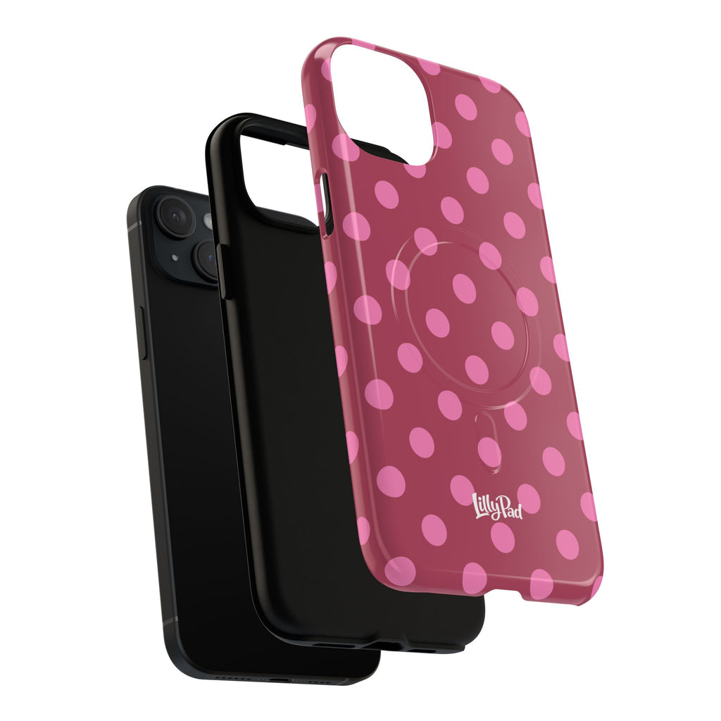 Pink Polka Dot Magnetic Phone Case | Tough Case