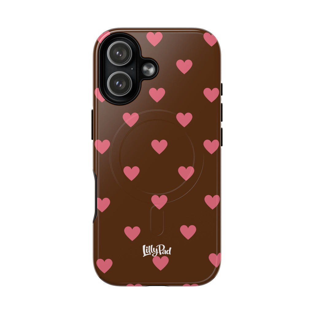 Pink Heart Pattern Phone Case | Magnetic Tough Case