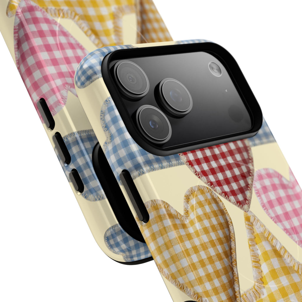 Gingham Heart Pattern Phone Case | Tough Magnetic Case