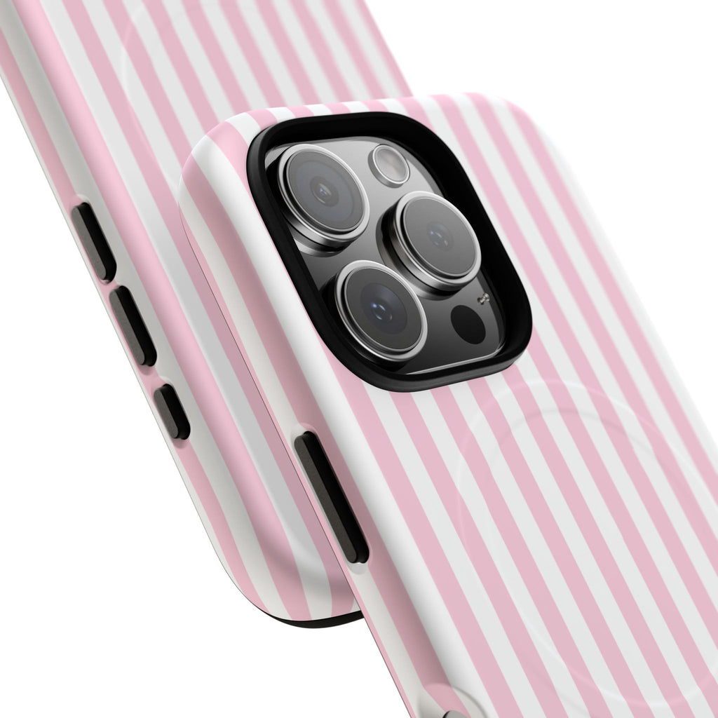 Pink Vertical Stripe phone case | Tough Magnetic Case