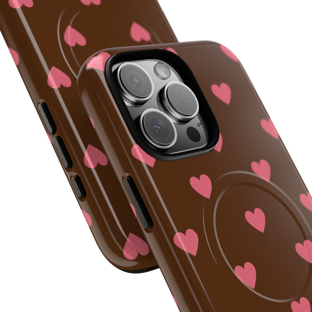 Pink Heart Pattern Phone Case | Magnetic Tough Case