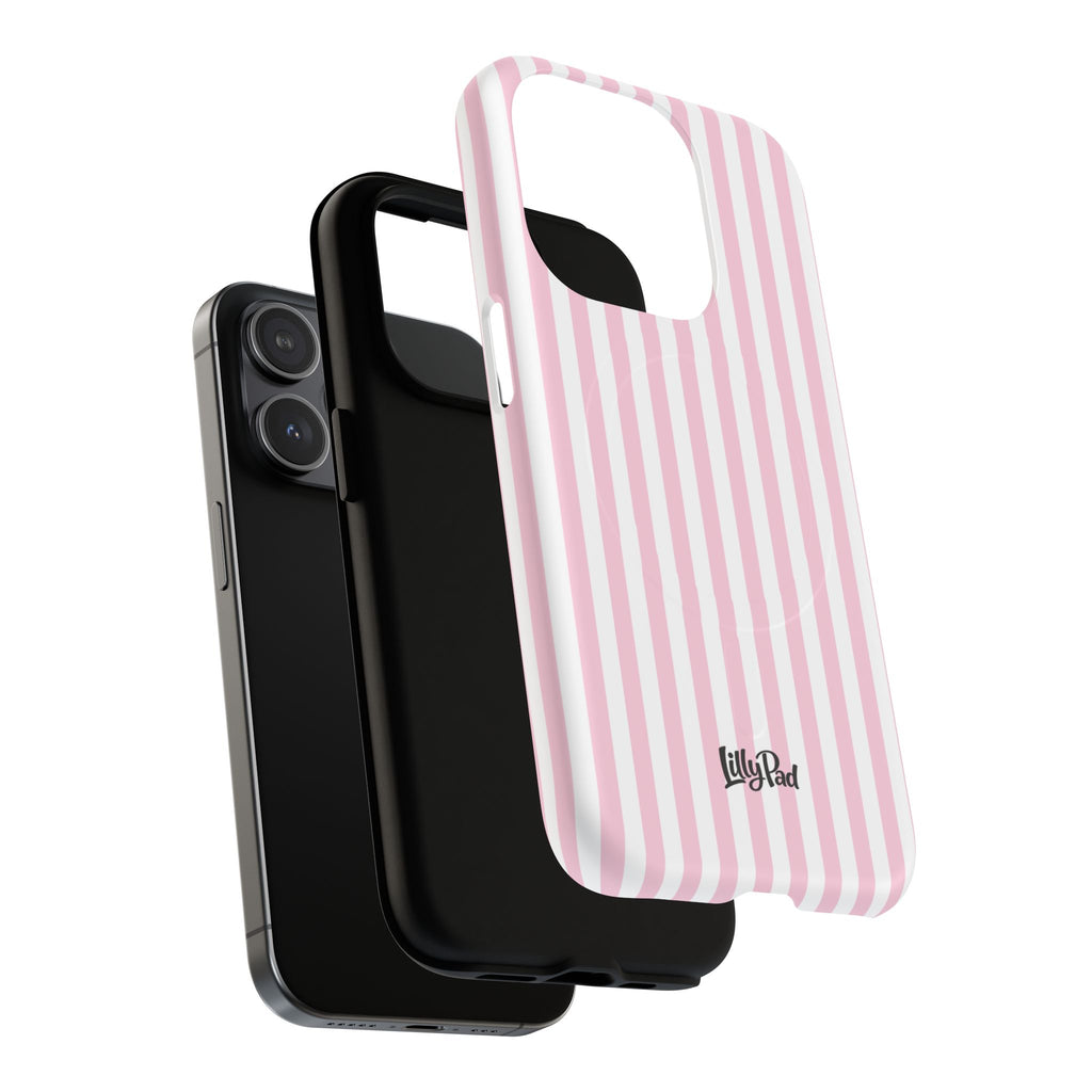 Pink Vertical Stripe phone case | Tough Magnetic Case
