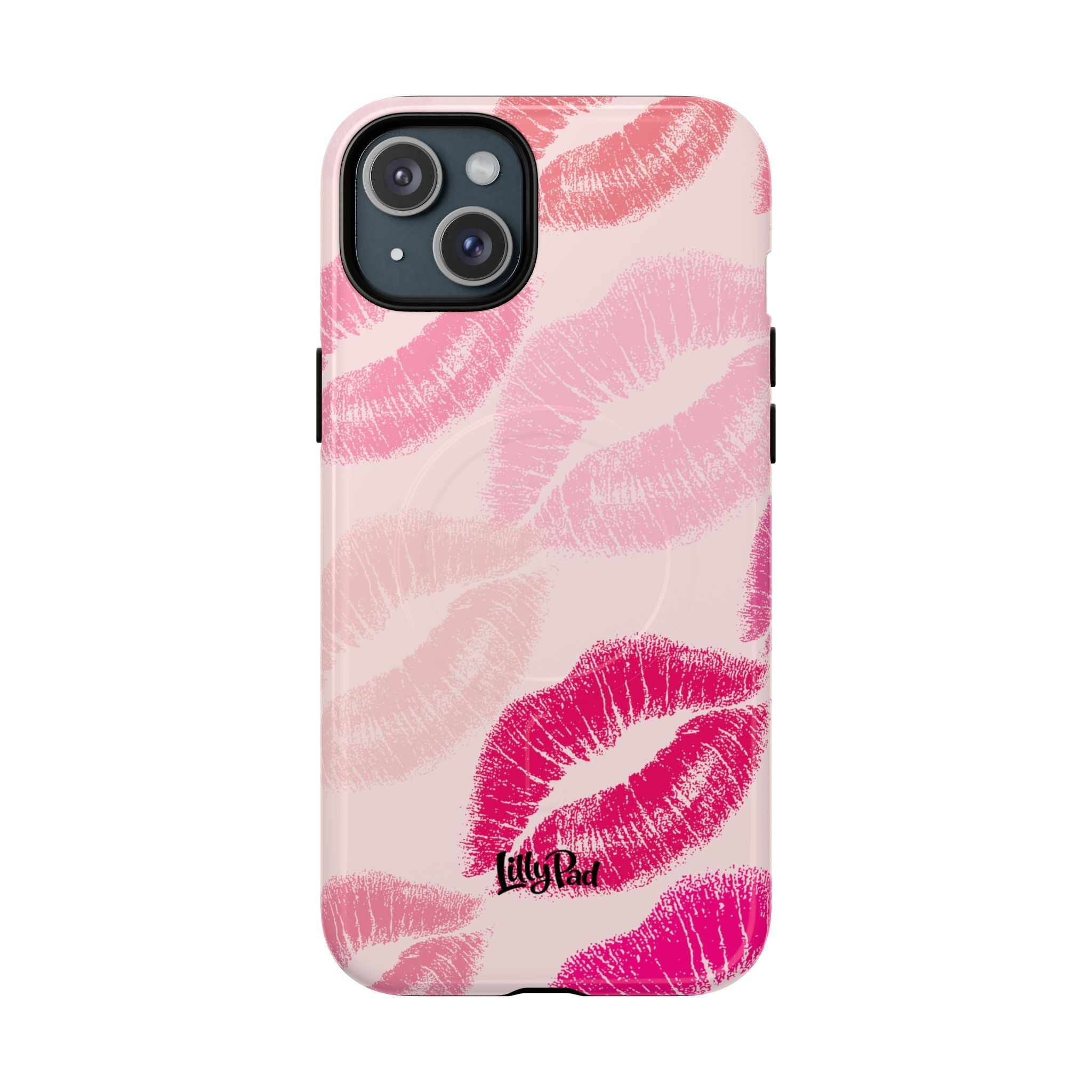 Pink Kiss Lip Print Phone Case | Tough Magnetic Case