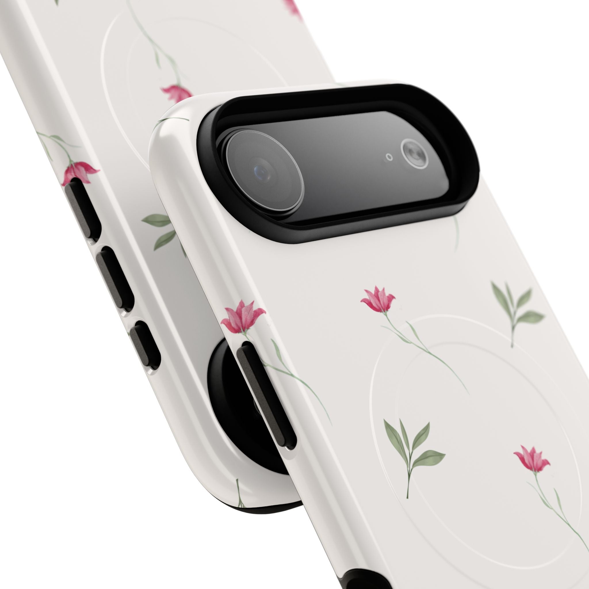 Minimal Pink Wildflowers Phone Case | Magnetic Case