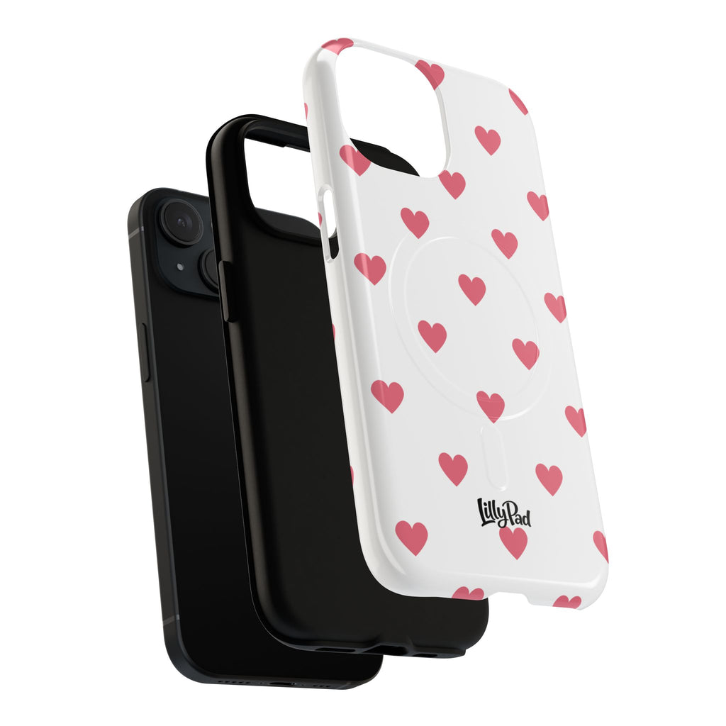 Pink Heart Pattern Phone Case | Magnetic Tough Case