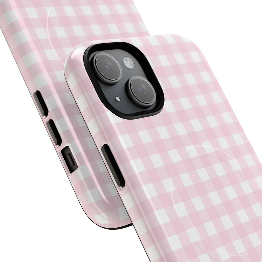 Pink Gingham Plaid Phone Case | Tough Magnetic Case
