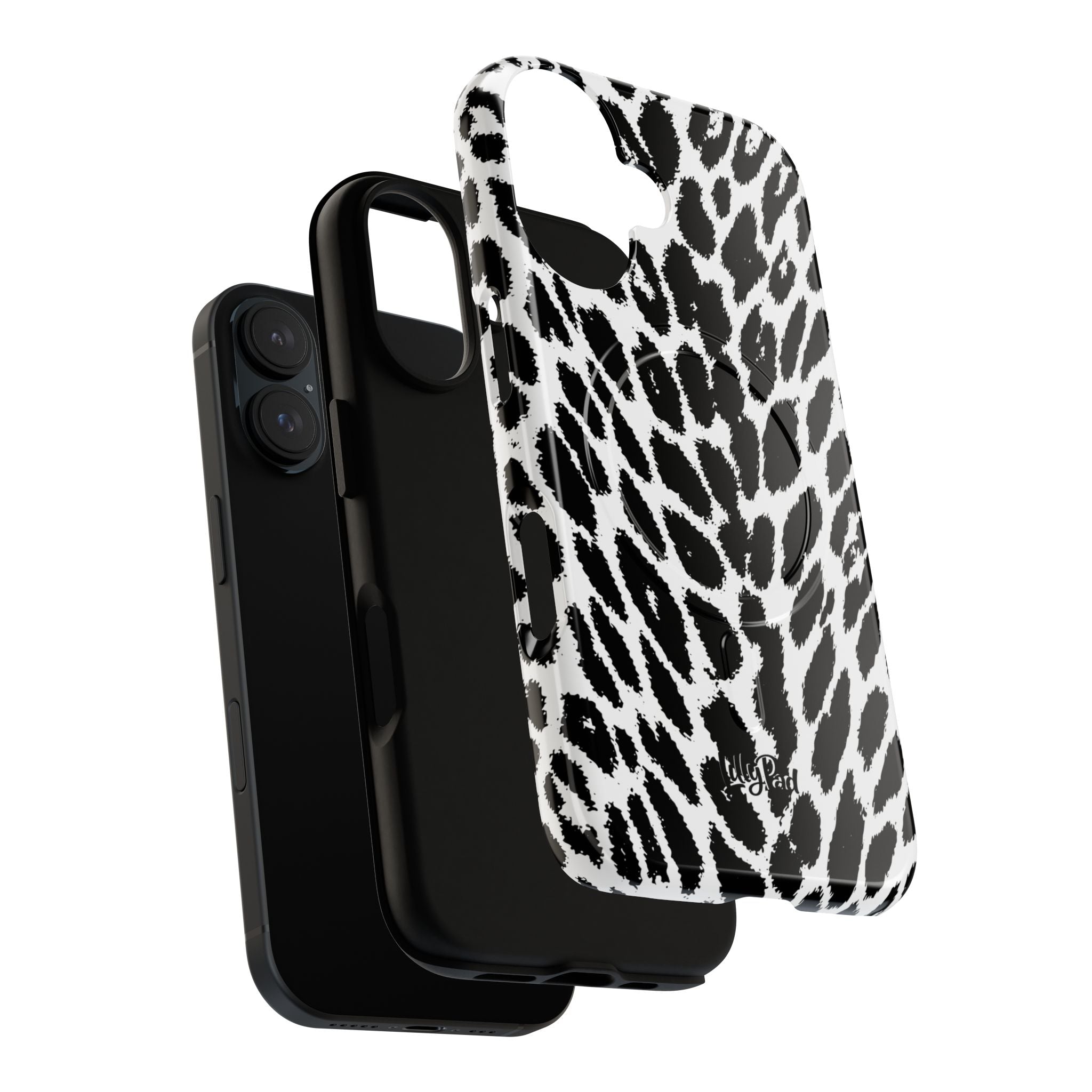 Black White Leopard Print Phone Case | Tough Magnetic Case