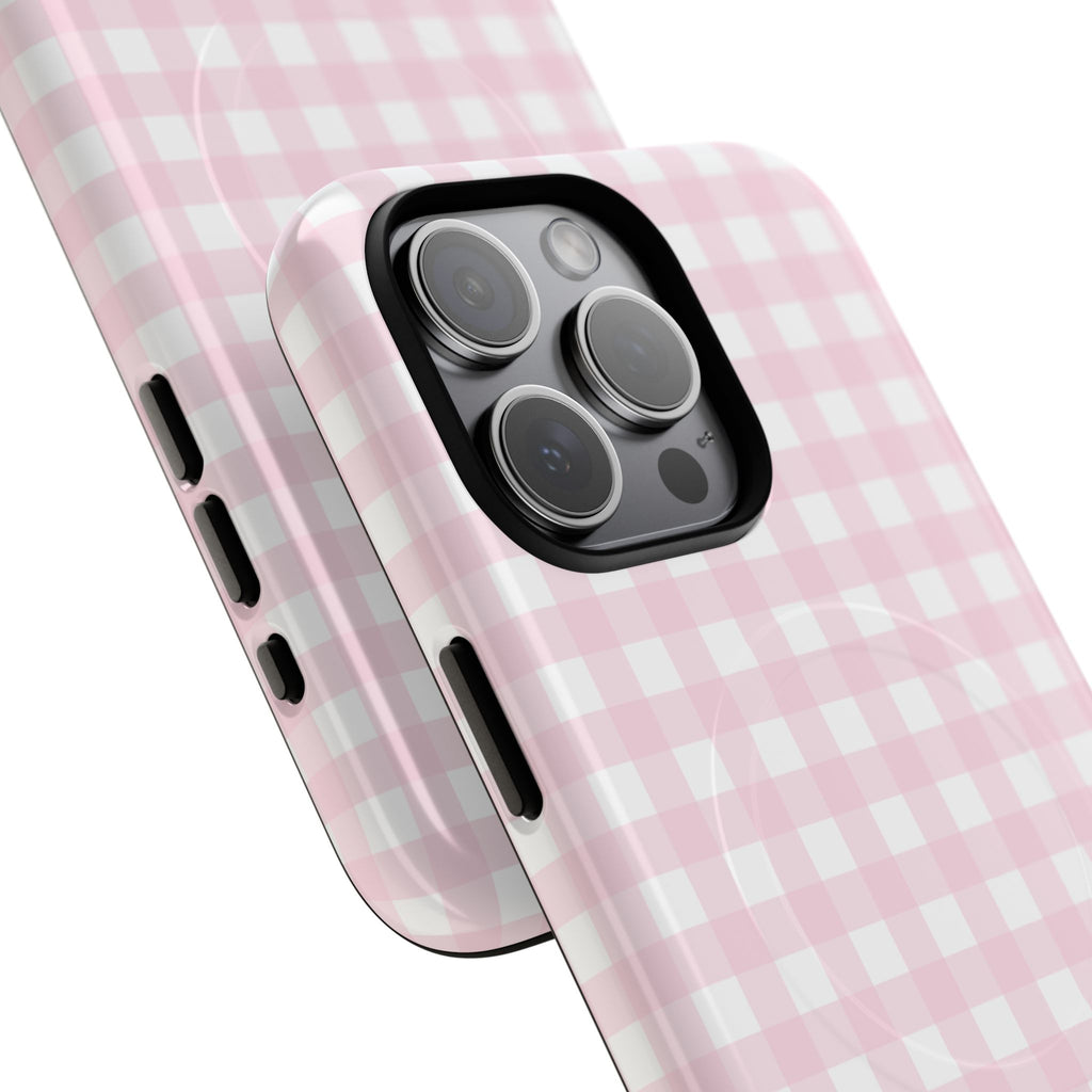 Pink Gingham Plaid Phone Case | Tough Magnetic Case