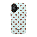Brown Polka Dot on Mint Phone Case | Tough Magnetic Case