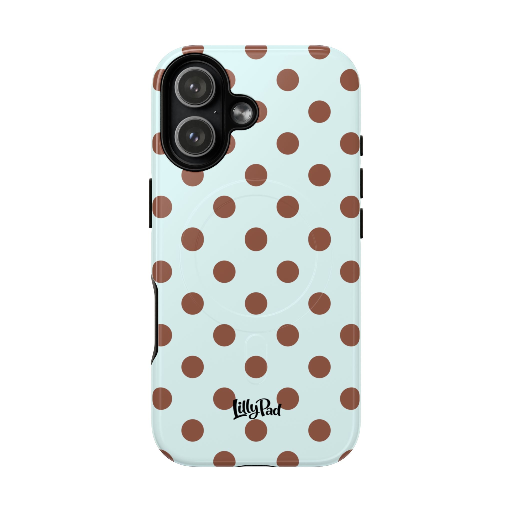 Brown Polka Dot on Mint Phone Case | Tough Magnetic Case