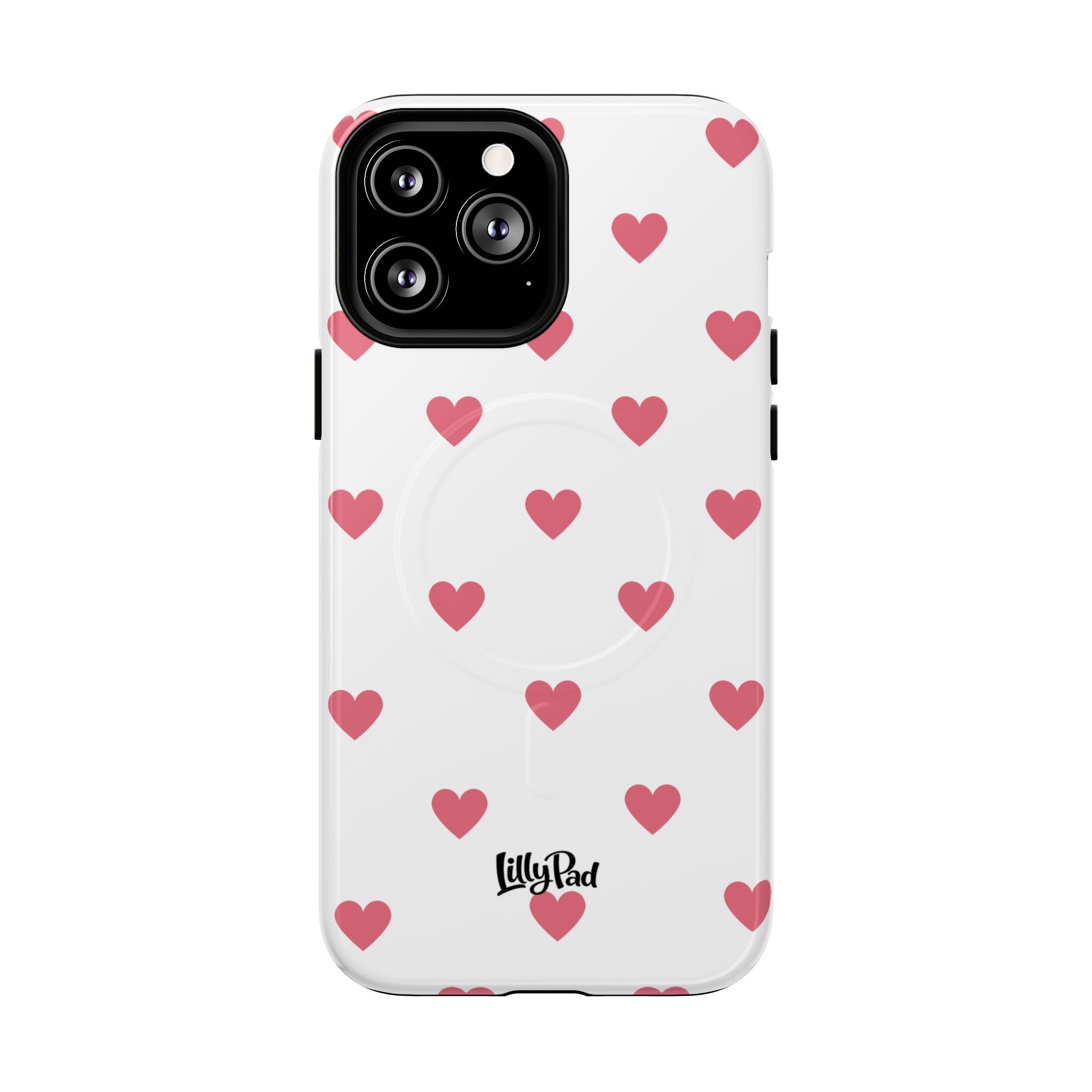 Pink Heart Pattern Phone Case | Magnetic Tough Case