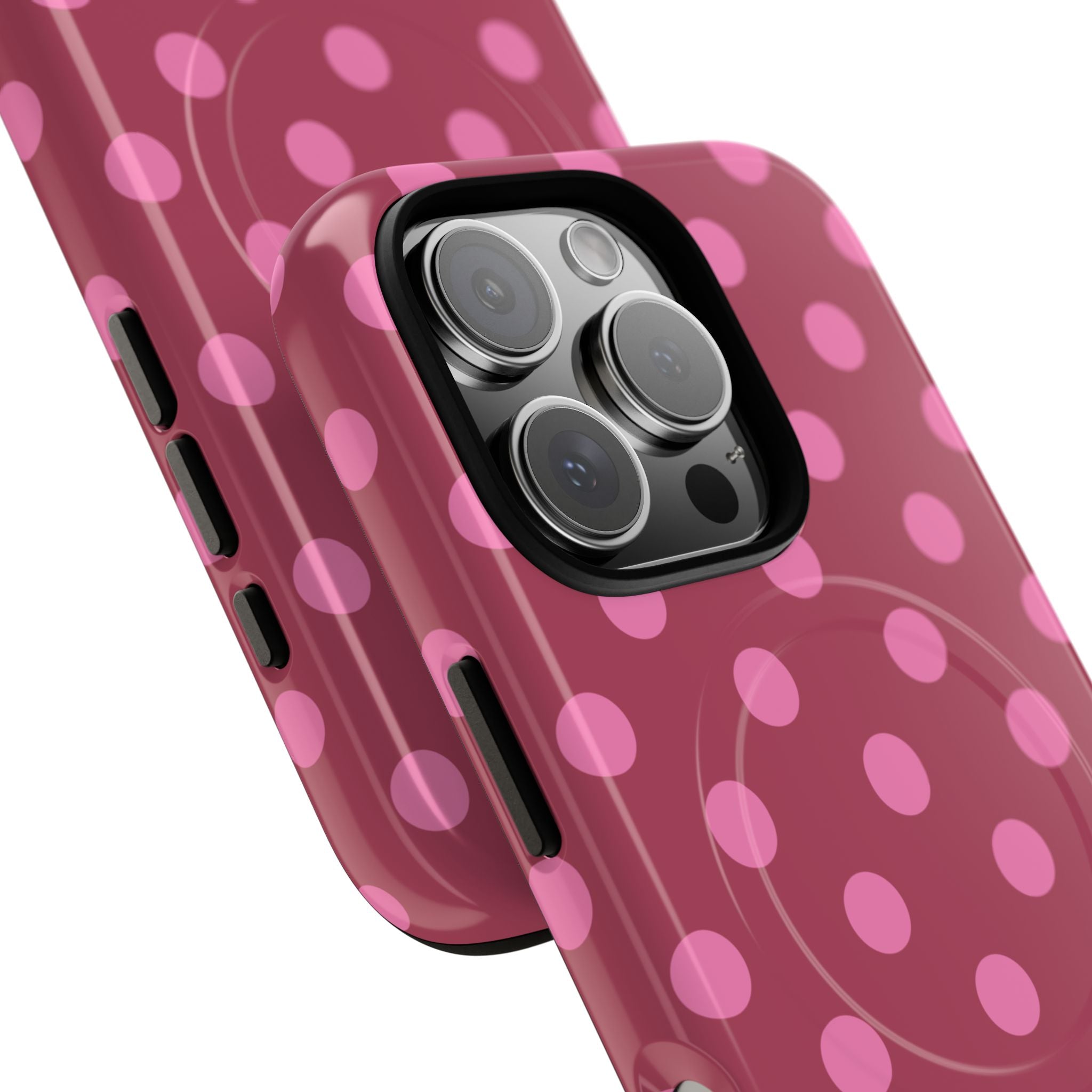 Pink Polka Dot Magnetic Phone Case | Tough Case