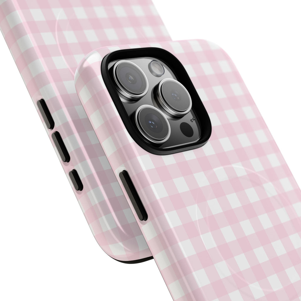 Pink Gingham Plaid Phone Case | Tough Magnetic Case