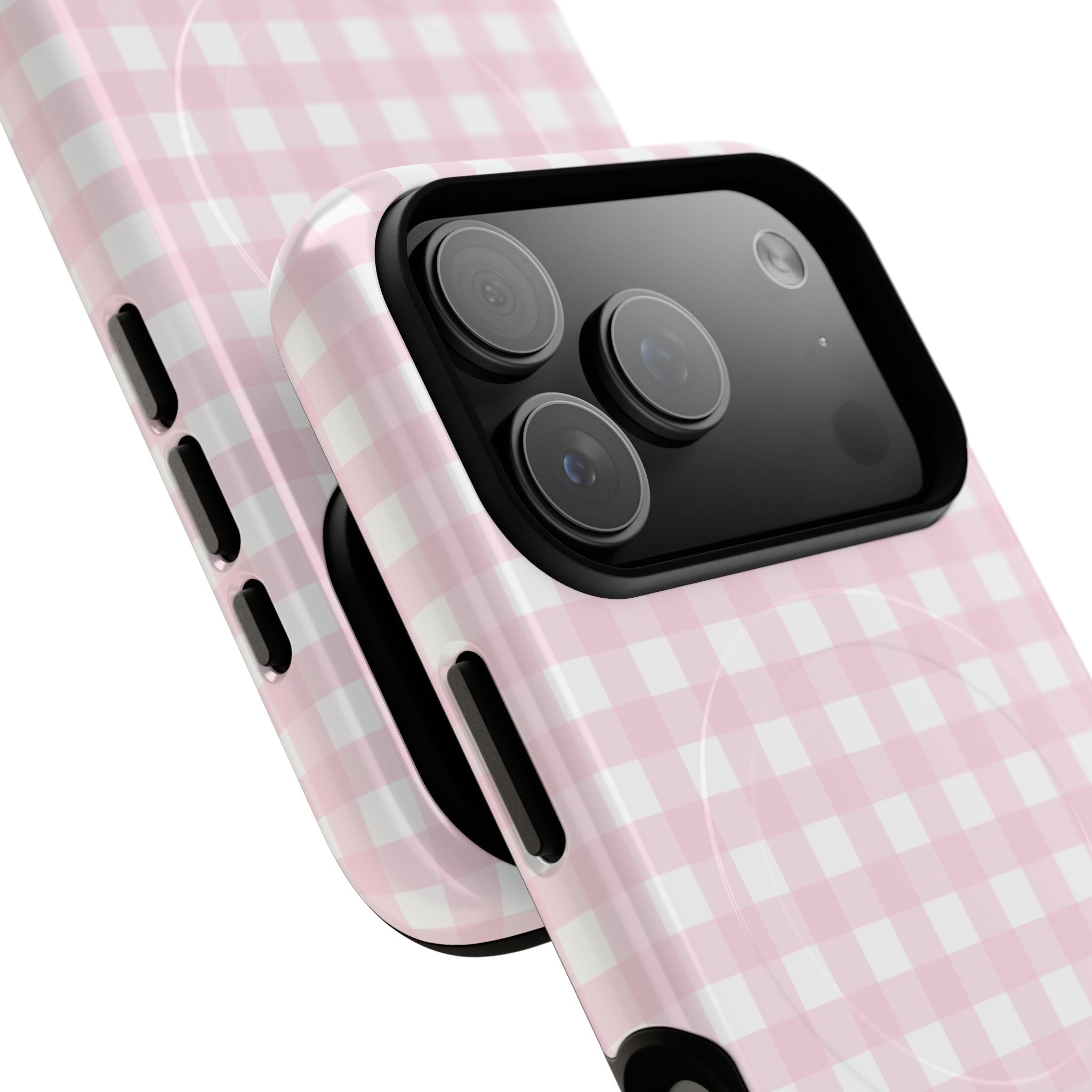 Pink Gingham Plaid Phone Case | Tough Magnetic Case