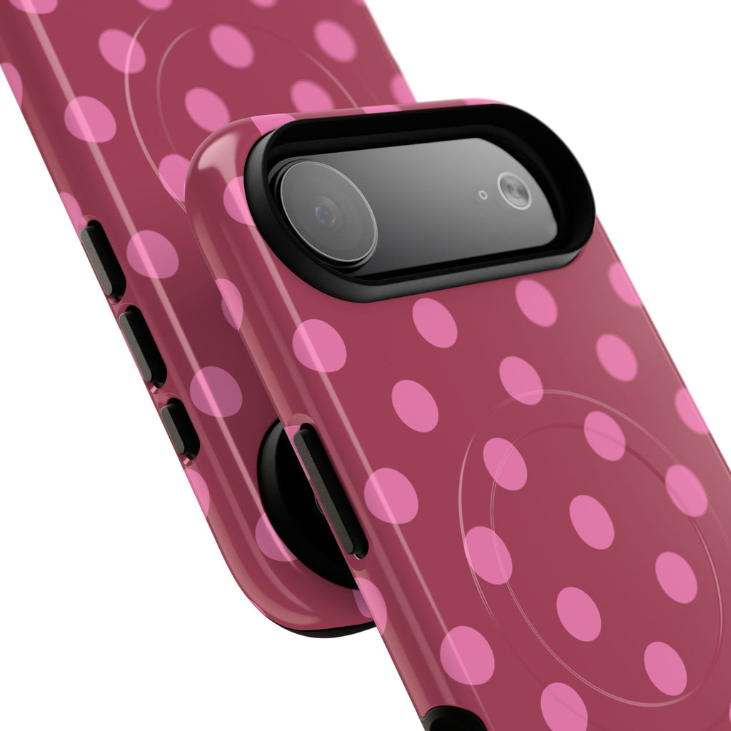 Pink Polka Dot Magnetic Phone Case | Tough Case